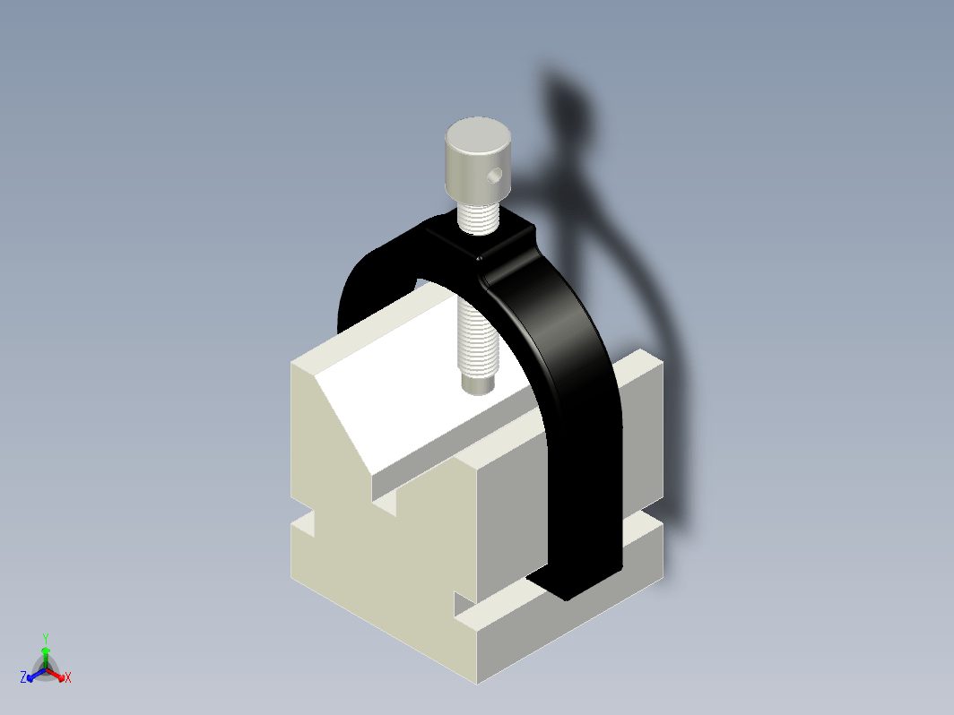 nventor v型块夹具设计