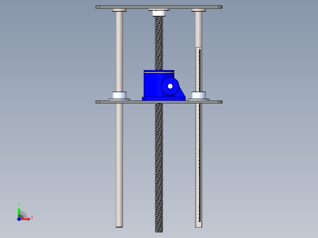 涡轮丝杆双导杆升降机构SolidWorks