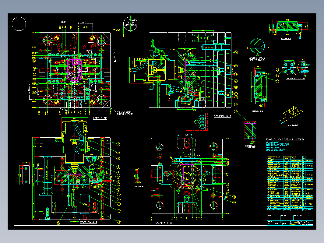 模具结构图—034热嘴行位