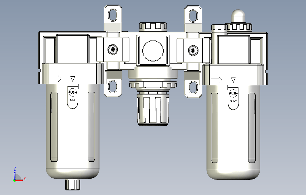 气源处理元件三点式组合3D-NC-400-02系列