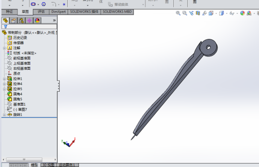 可爱文具圆规solidwork缩略图