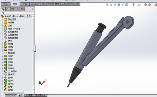 可爱文具圆规solidwork缩略图