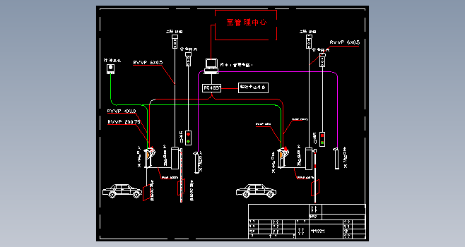 F1375-停车场道闸布线系统图