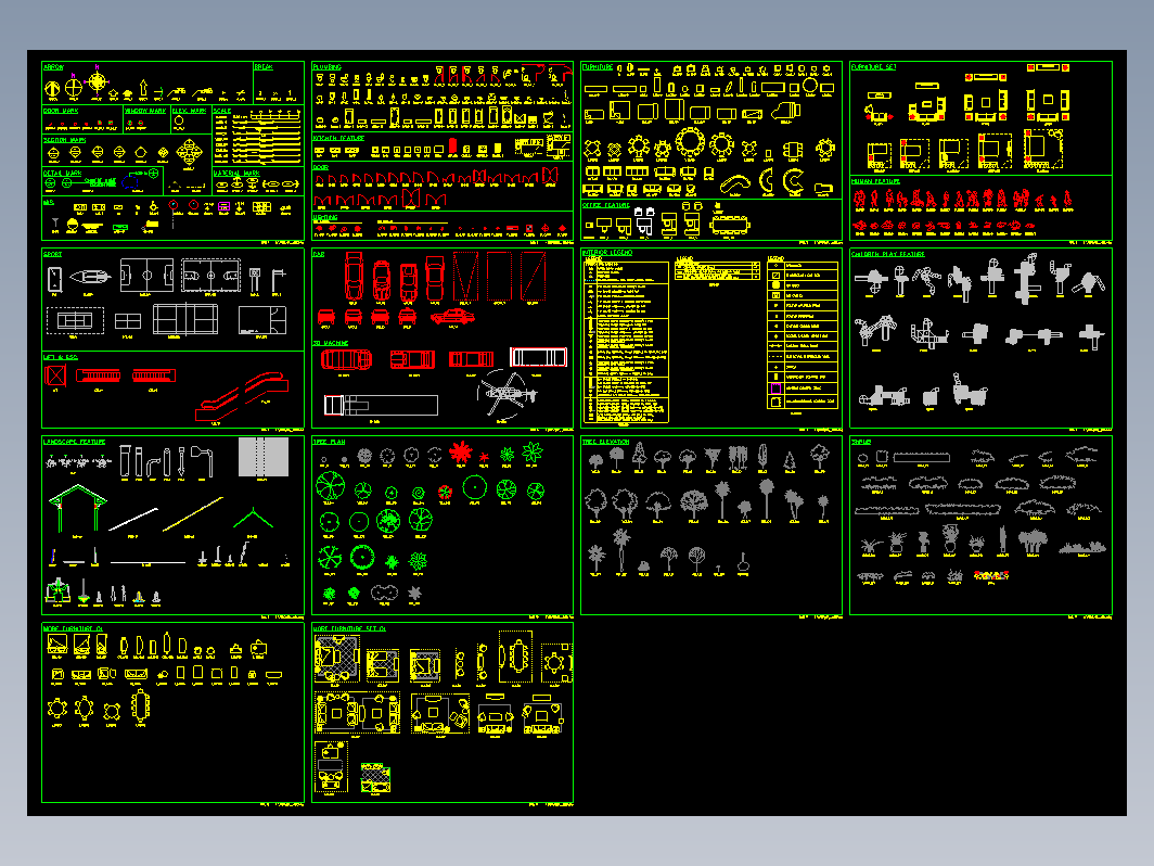 多种室内外平面CAD图块图库大全.dwg