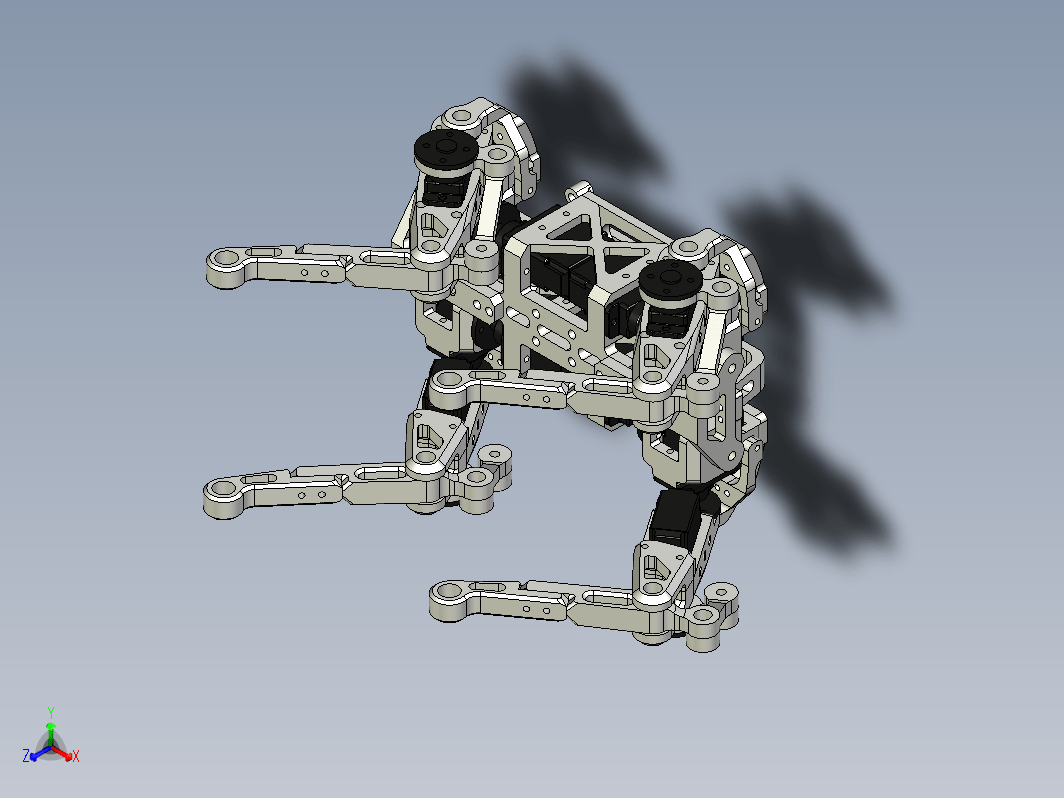 12自由度四足机器狗 附电路设计和控制源代码 Quadruped bai tiny