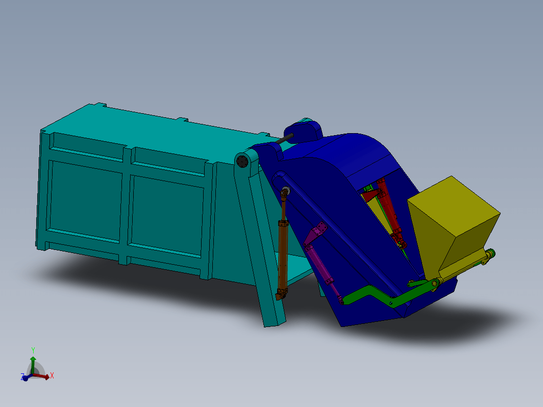 垃圾车压缩机构的设计三维SW+CAD+说明