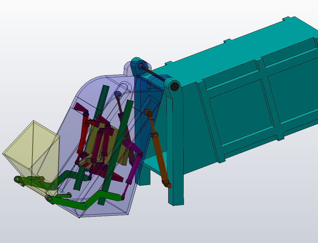 垃圾车压缩机构的设计三维SW+CAD+说明