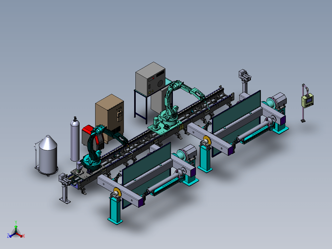双焊接机械手与变位机组合作业单元
