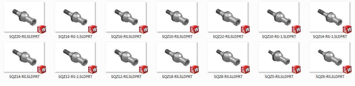 直杆形球头杆端关节轴承SQZ-RS系列共14种型号