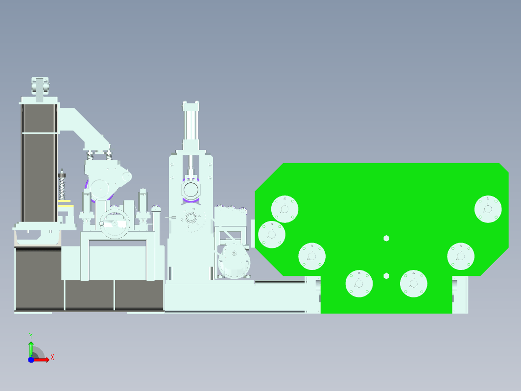 半自动铜片展平切割机三维UG11.0带参