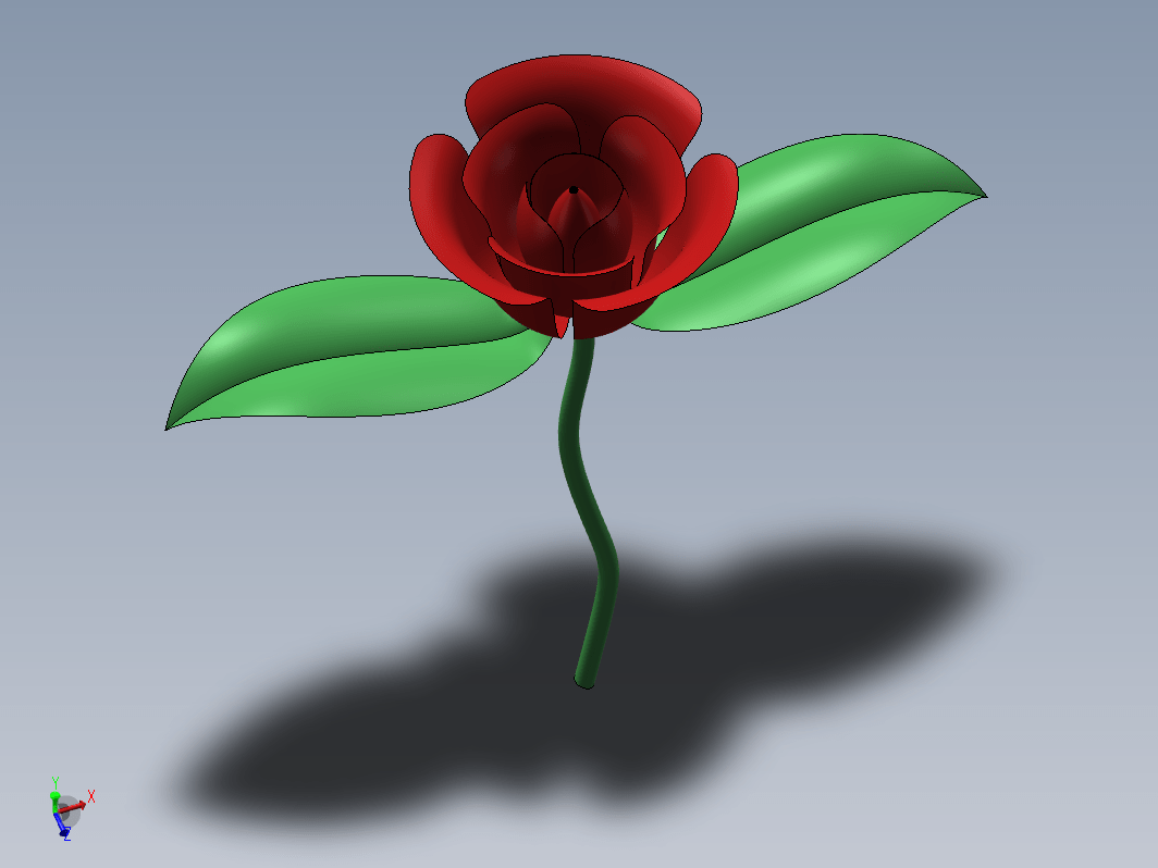 一支玫瑰花3D