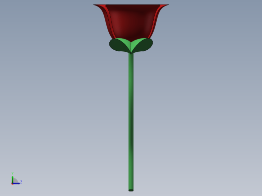 一支玫瑰花3D缩略图