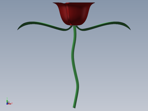 一支玫瑰花3D缩略图