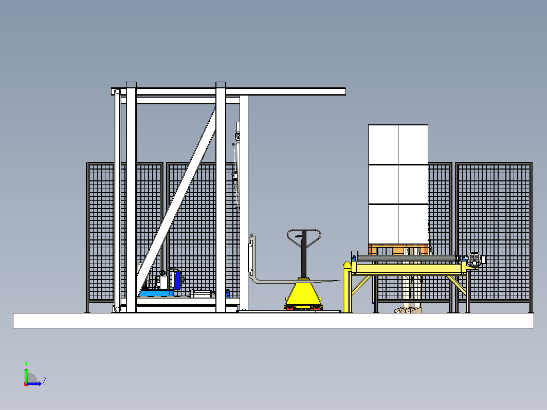 托盘升降叉车物流搬运系统 Pallet lifting forklift