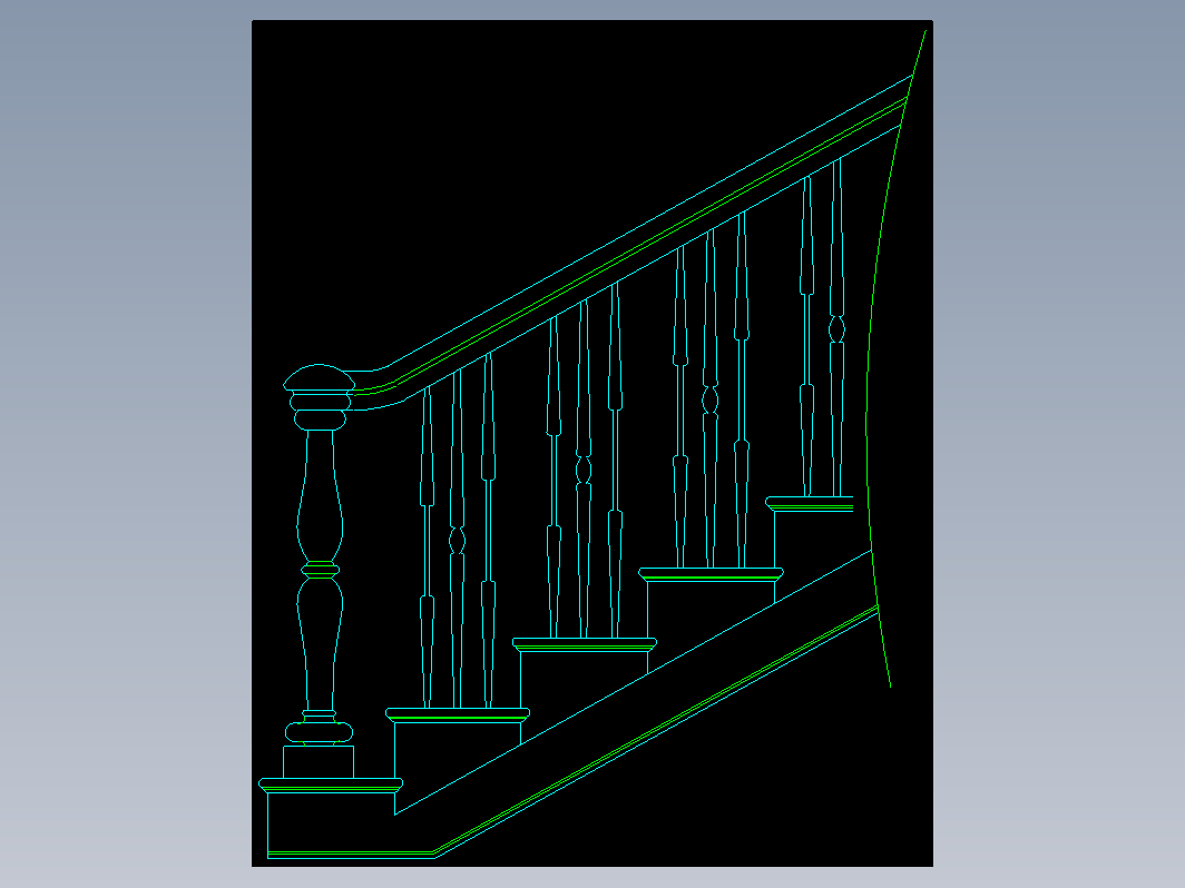 CAD室内设计施工-楼梯 FH10A008