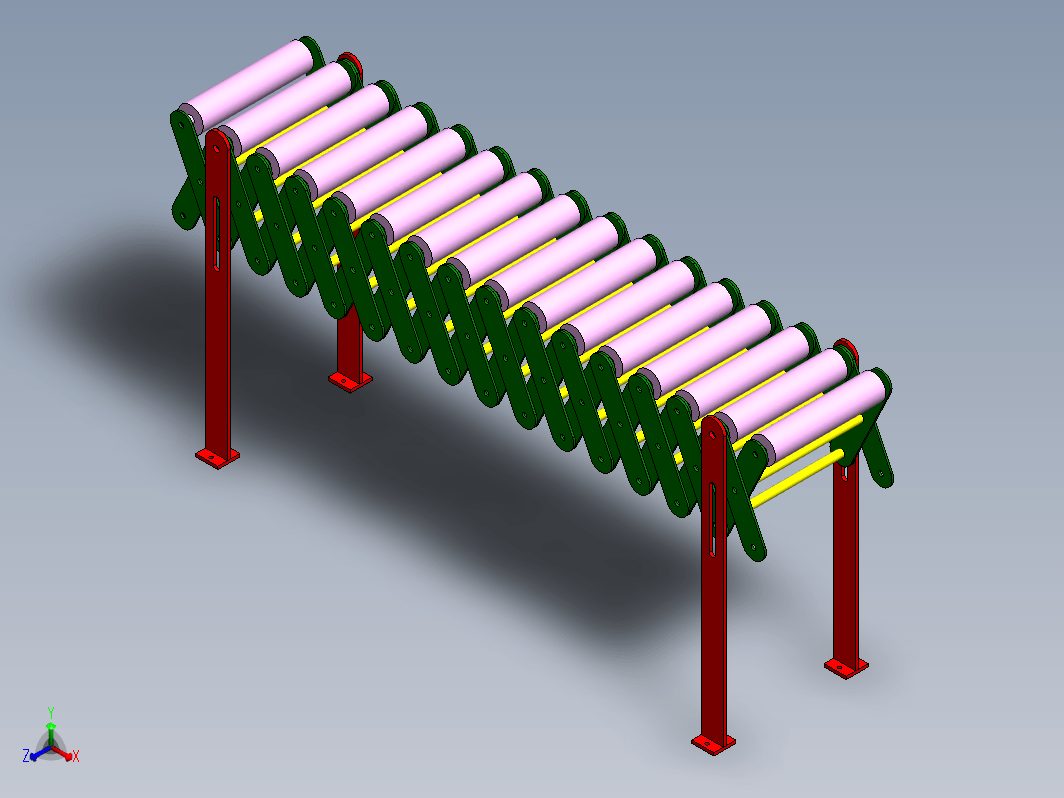 简易可伸缩滚筒输送机结构 Flexible Roller Conveyor