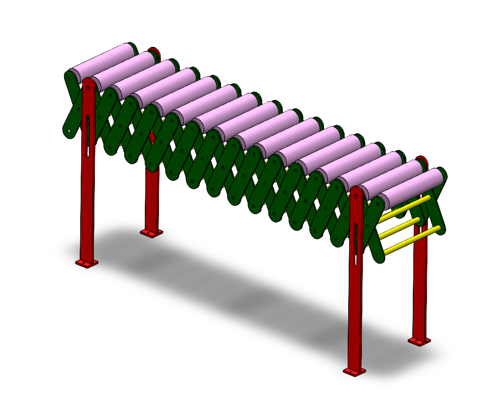 简易可伸缩滚筒输送机结构 Flexible Roller Conveyor