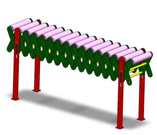 简易可伸缩滚筒输送机结构 Flexible Roller Conveyor缩略图