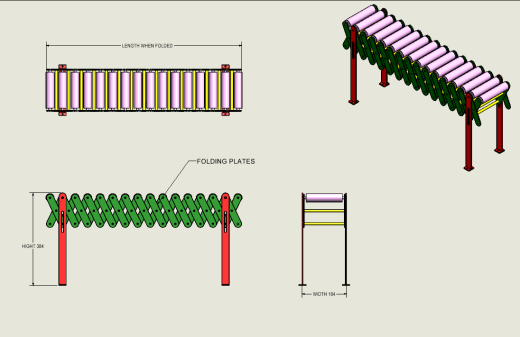 简易可伸缩滚筒输送机结构 Flexible Roller Conveyor缩略图