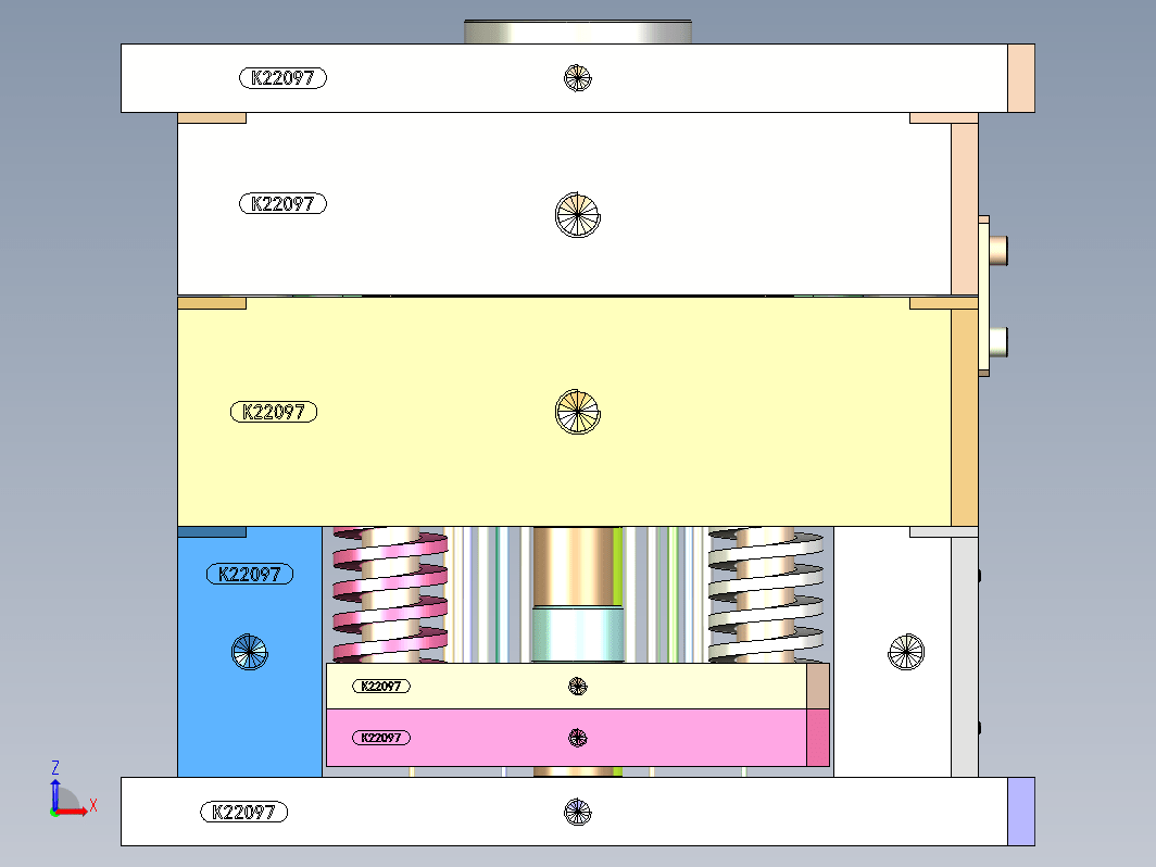 日用品上盖注塑模具，（前模斜顶）