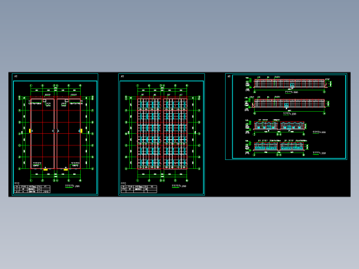8米x48米智能连栋温室平立剖图纸缩略图