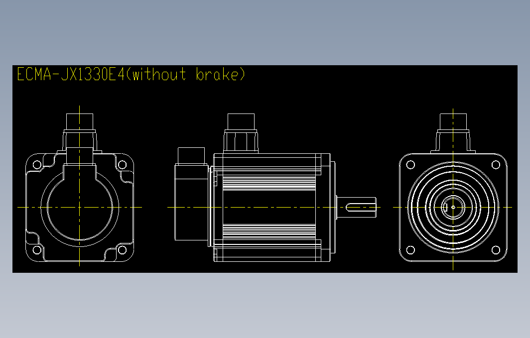 伺服电机包含900W、1kW、1.5kW、2kW、3kW, 中惯量  高惯量系列 130框号系列机种图纸