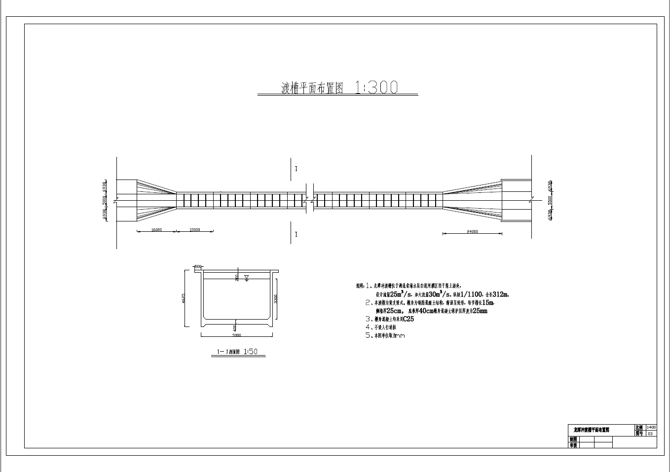 龙潭渡槽排架支撑矩形槽身设计+CAD+说明书