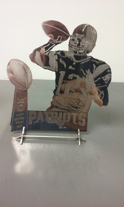 激光蚀刻，新英格兰爱国者，DannyAmendola，TomBrady，JulianEdelman和RobGronkowski缩略图