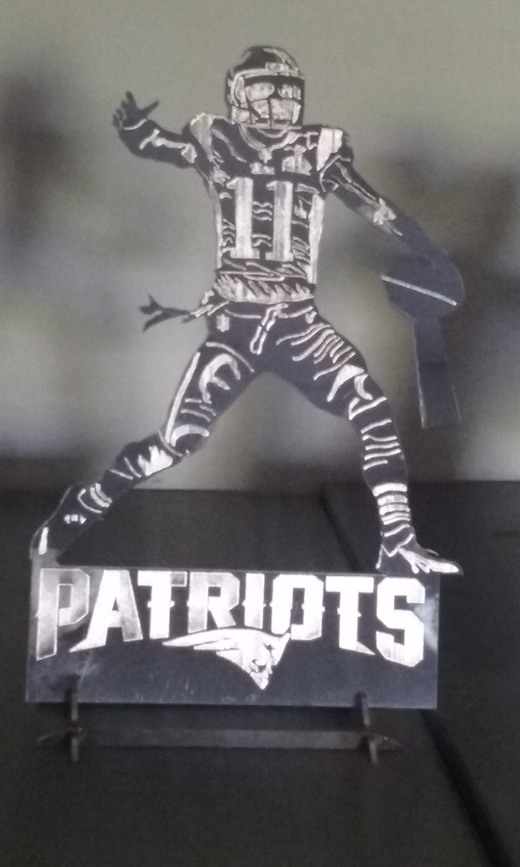 激光蚀刻，新英格兰爱国者，DannyAmendola，TomBrady，JulianEdelman和RobGronkowski缩略图