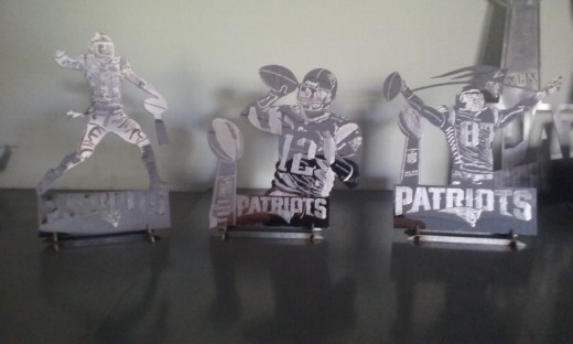 激光蚀刻，新英格兰爱国者，DannyAmendola，TomBrady，JulianEdelman和RobGronkowski缩略图