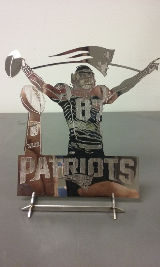 激光蚀刻，新英格兰爱国者，DannyAmendola，TomBrady，JulianEdelman和RobGronkowski缩略图