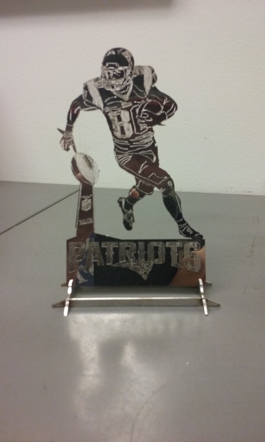 激光蚀刻，新英格兰爱国者，DannyAmendola，TomBrady，JulianEdelman和RobGronkowski缩略图
