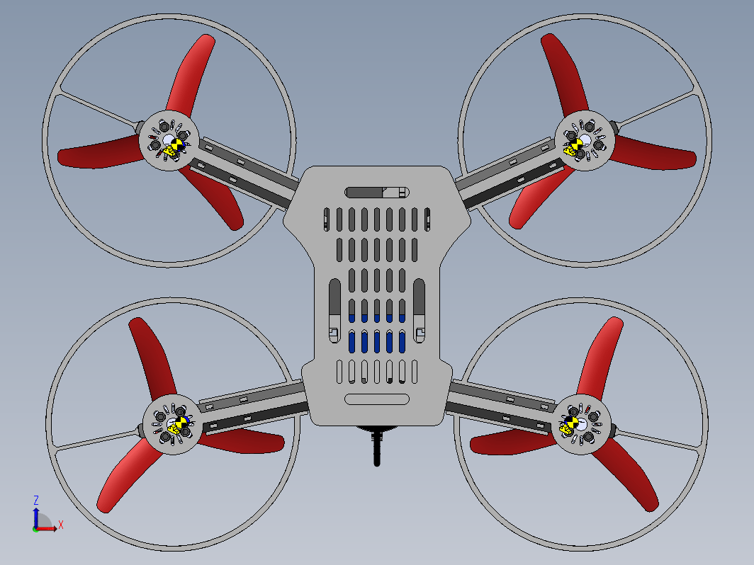 3D打印模块化四架无人机结构