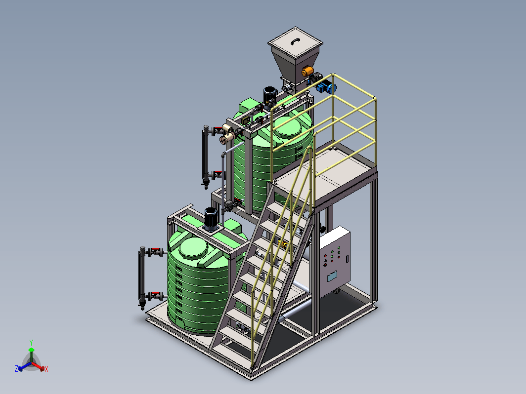 1000L凝结剂加药设备三维SW2016带参