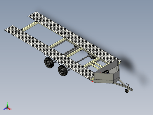 汽车双轴拖车3D缩略图