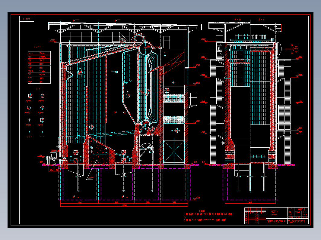 SHX35-2.45_350-AⅠ循环流化床锅炉图纸