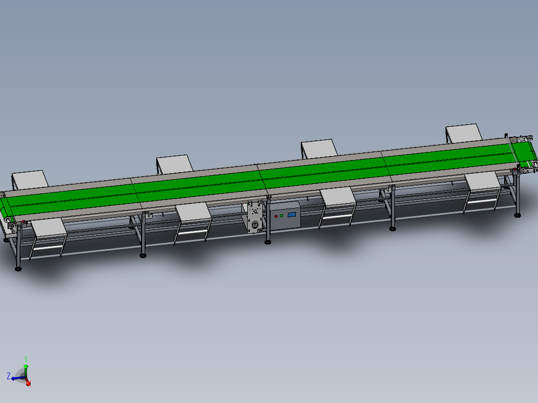 带工作台分餐输送线3d+工程图