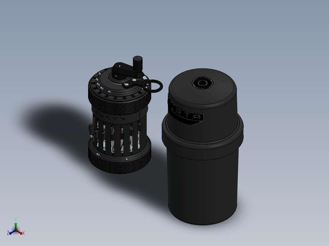 Curta手持机械式计算机器3D图纸(Type 1 ca 1930)