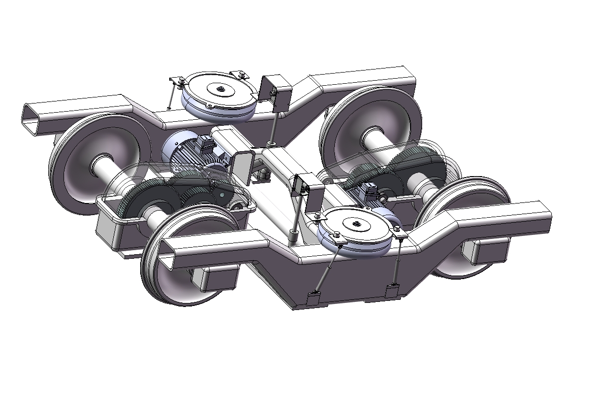 地铁动车转向架三维