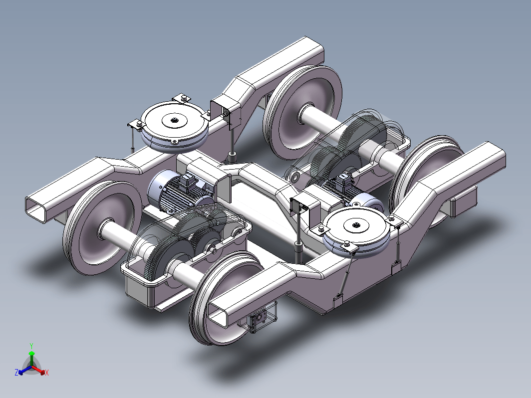 地铁动车转向架三维