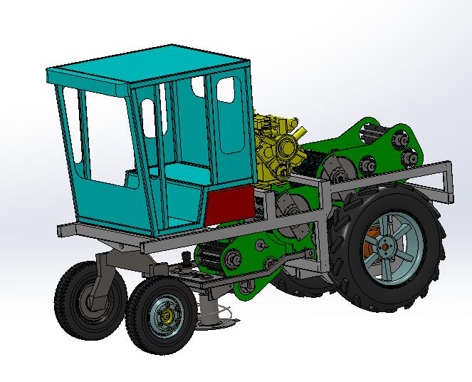 甘蔗收割机SW三维设计图