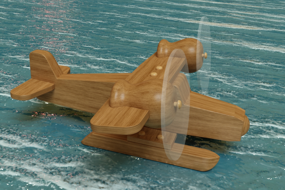 水上飞机木制玩具