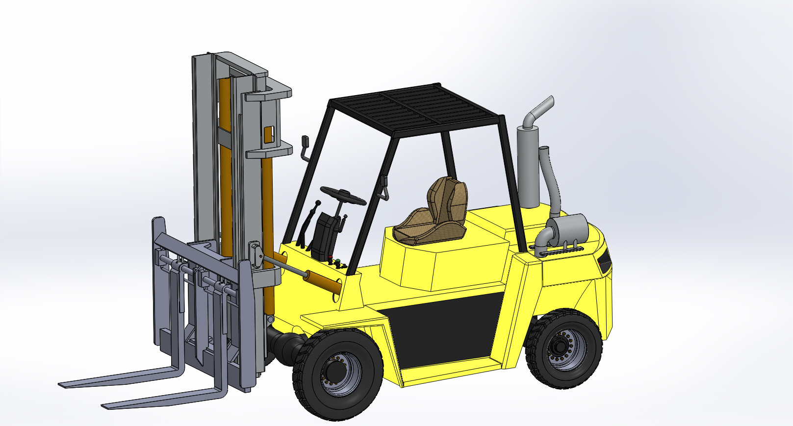 电动叉车3D数模图 fork-lift