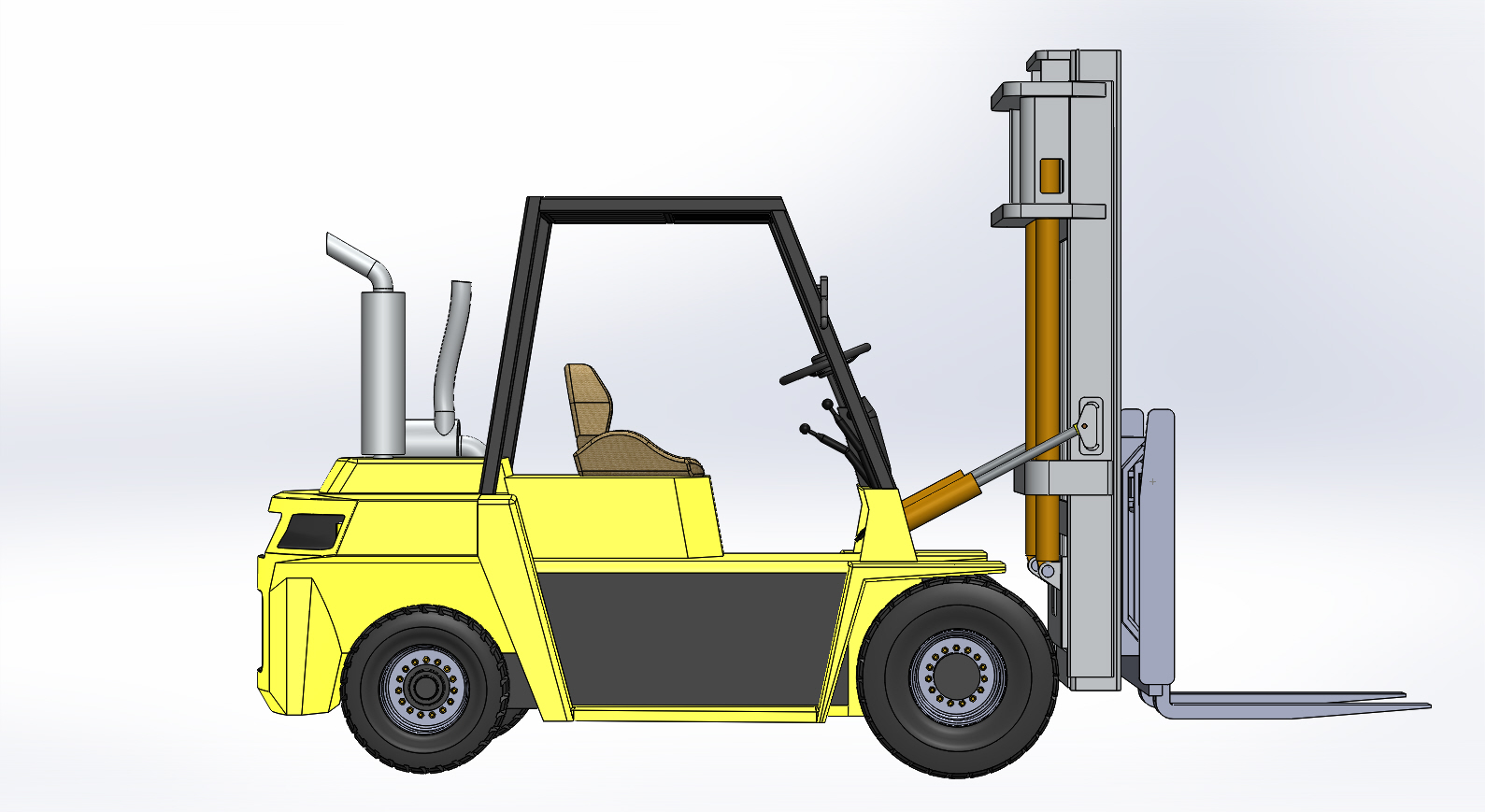 电动叉车3D数模图 fork-lift