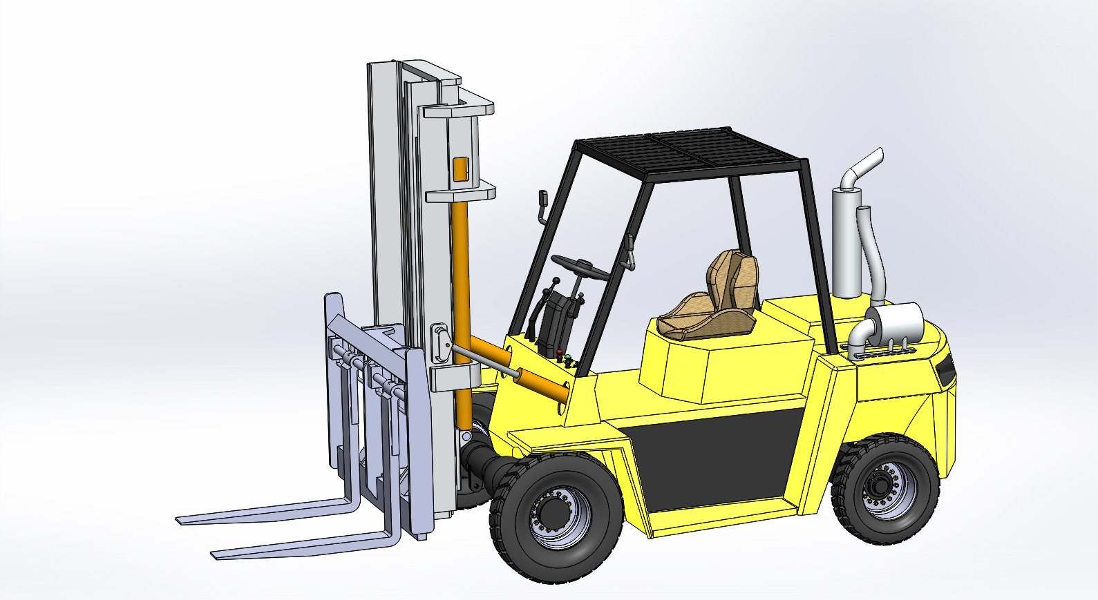 电动叉车3D数模图 fork-lift