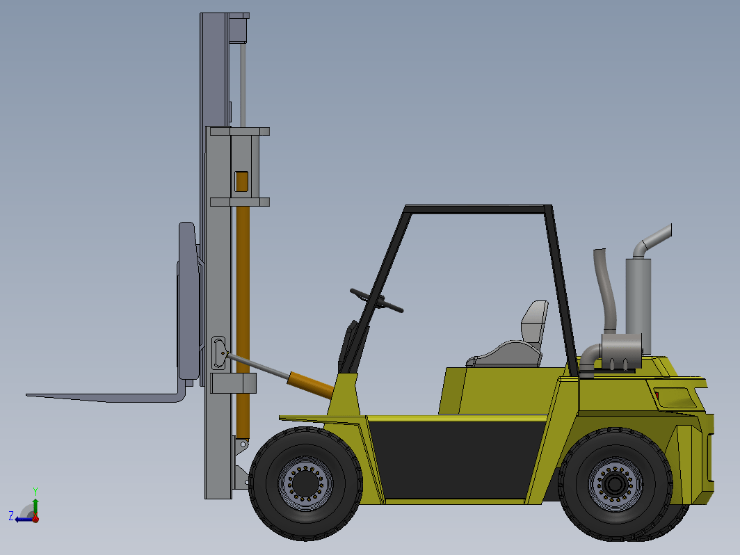 电动叉车3D数模图 fork-lift