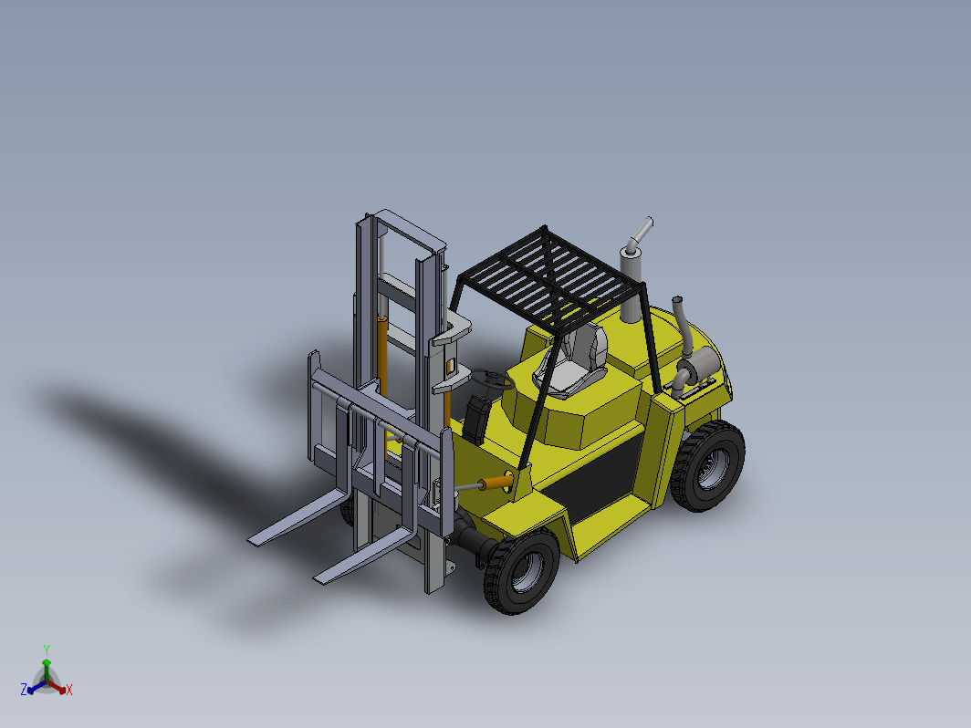 电动叉车3D数模图 fork-lift