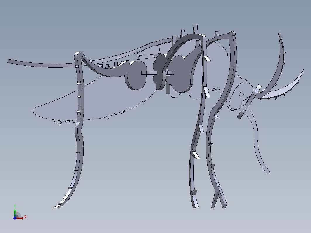 简易蚊子立体拼装模型