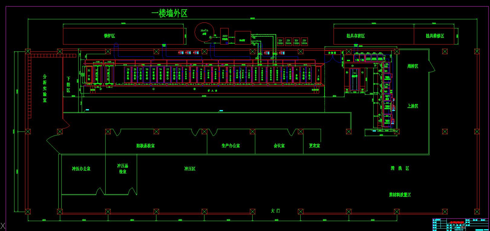 铝氧化生产线结构图设计-设计+CAD+说明书