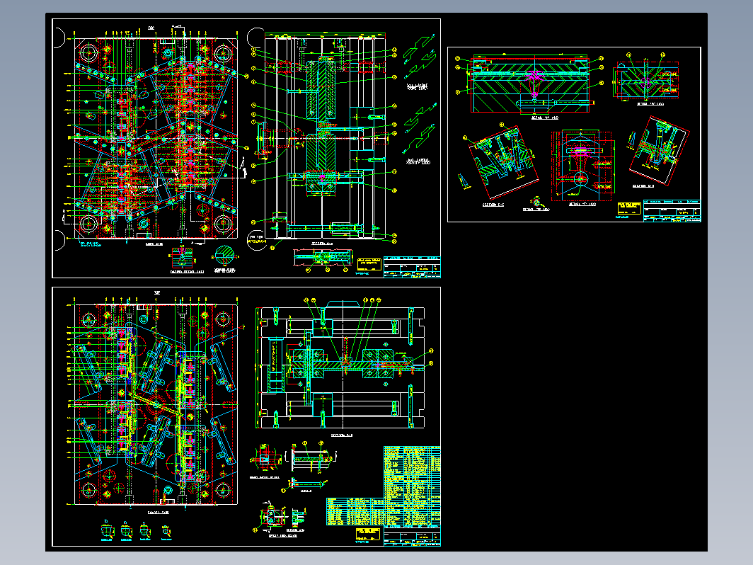 模具结构图—032前模顶出